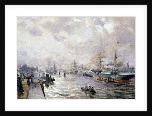 Sailing Ships in the Port of Hamburg, 1889 by Carl Rodeck