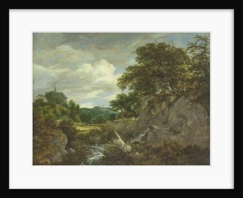 The Church on the Hill by Jacob Isaaksz. or Isaacksz. van Ruisdael