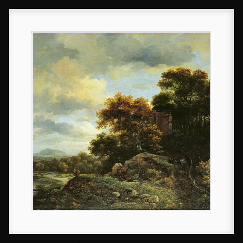 Landscape with Wooded Hillock by Jacob Isaaksz. or Isaacksz. van Ruisdael