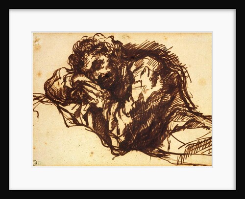 Half length portrait of a man bending over by Giovanni Battista Piranesi