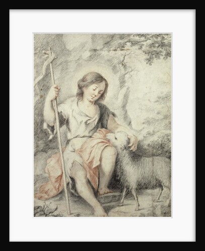 The Young John the Baptist with the Lamb in a Rocky Landscape by Bartolome Esteban Murillo