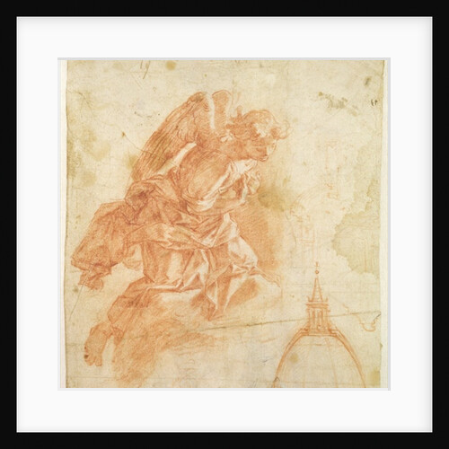 Suspended angel and architectural sketch, c.1600 by Bernardino Barbatelli Poccetti