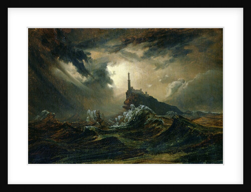 Stormy sea with Lighthouse, 19th century by Karl Blechen