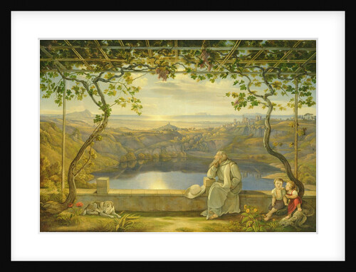 A Monk on a Terrace at the Nemi Lake, 1818 by Joachim Faber