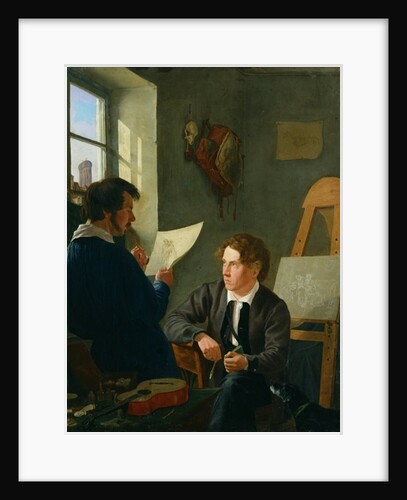 Hermann Kauffmann and Georg Haeselich in Kauffmanns Munich Studio, 1830 by Hermann Kauffmann