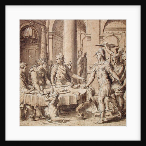 The Banquet of Dido and Aeneas, model for a tapestry in the Story of Aeneas series, c.1532 by Perino del Vaga