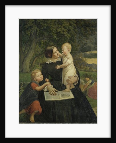 Emilie Marie Wasmann, the artist's wife, with Elise and Erich, their oldest children, 1860 by Rudolph Friedrich Wasmann