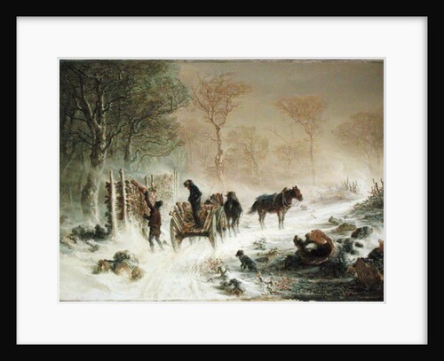 Loading Wood in the Snow, 1858 by Hermann Kauffmann