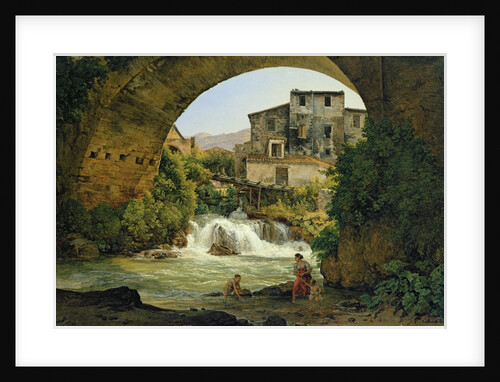 Under the arch of a bridge in Italy, 1822 by Joseph Rebell