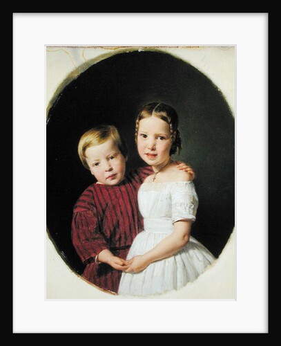 Portrait of Two Children, 1844 by Ferdinand Georg Waldmuller