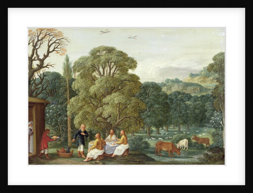 Abraham entertaining the Three Angels by Johann or Hans Konig