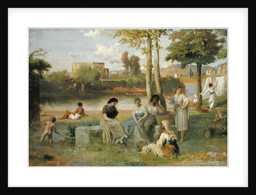 Washing on the Tiber, 1864 by Heinrich Dreber