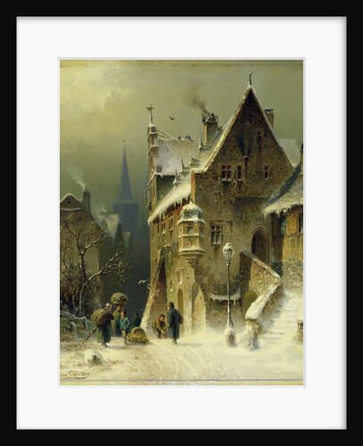 Une petite ville sur le Rhin, XIXe siècle by August Schlieker