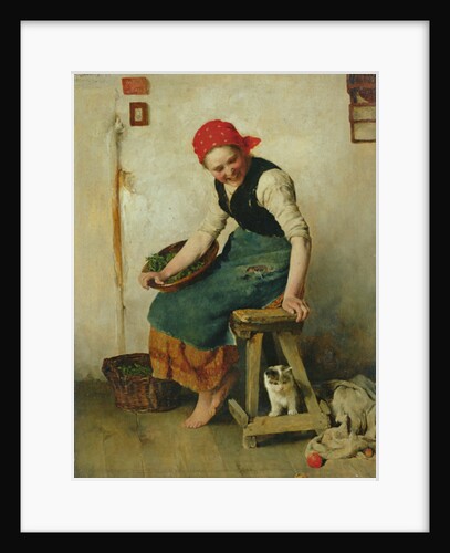 Young Girl with a Cat, 1884 by Theodor Schmidt