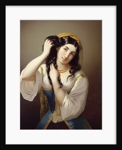 A Sicilian Playing with her Hair by Michele Cusa