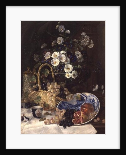Still life with Flowers and Fruit by Eugene Henri Cauchois