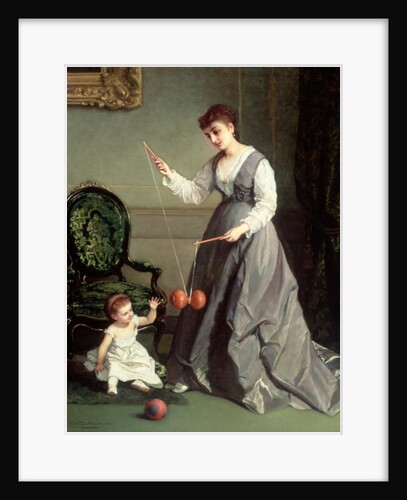 `Angel and Devil' or `Playing Diabolo, The-Devil-on-two-Sticks' 1868 by Cesare Felix dell' Acqua