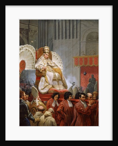 Pope Pius VIII in St. Peter's on the Sedia Gestatoria by Emile Jean Horace Vernet