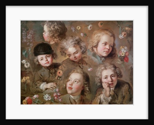 Children's heads and flowers by Nicolas-Bernard Lepicie