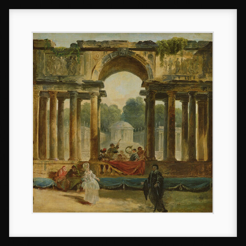 Dance and concert in a park by Hubert Robert