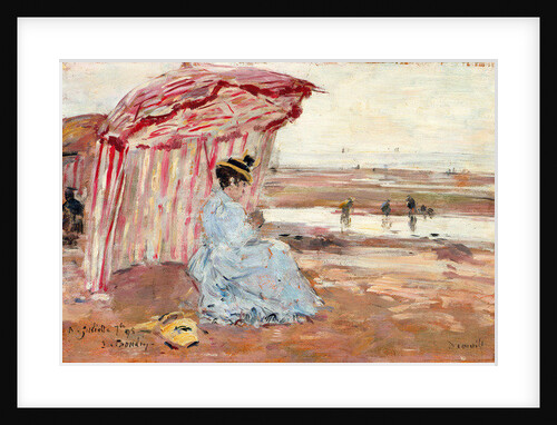 Woman Under Beach Umbrella, 1895 by Eugene Louis Boudin