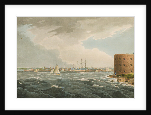 New York from Governors Island, no.20 from the Hudson River Portfolio, engraved by J. Hill, 1821-25 by William Guy (after) Wall