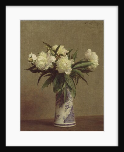 Peonies in a Blue and White Vase, 1872 by Ignace Henri Jean Fantin-Latour