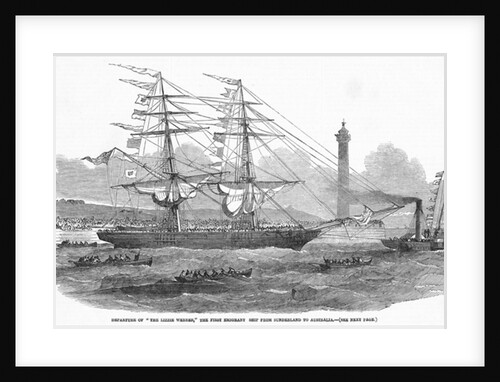 Departure of 'The Lizzie Webber', the first emigrant ship from Sunderland to Australia by English School