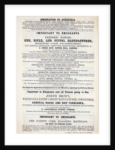 Poster advertising emigrant services by English School