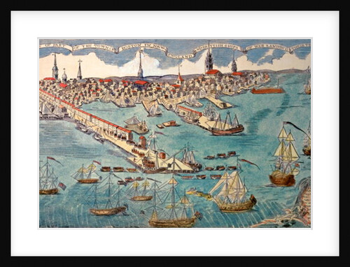 A View of Part of the Town of Boston in New England and British Ships of War Landing Their Troops, 1768 by Paul Revere