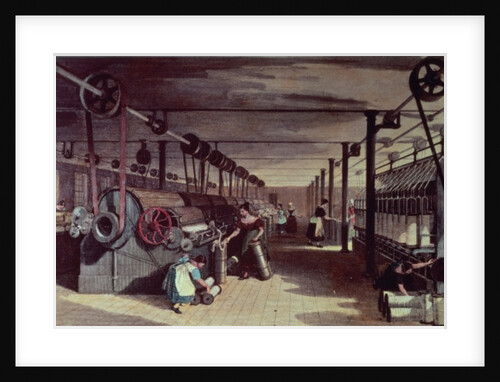 Interior of cotton mill, 19th century by Thomas Allom