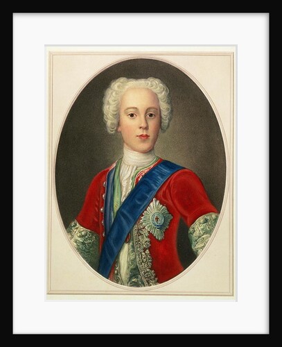 Portrait of Prince Charles Edward Louis Philip Casimir Stewart the Young Pretender or 'Bonnie Prince Charlie' by English School