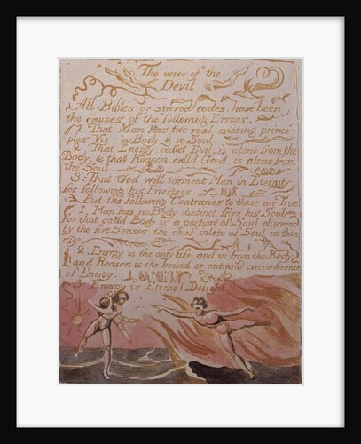 The Marriage of Heaven and Hell; The Voice of the Devil, c.1790 by William Blake