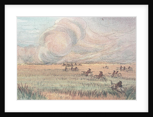 Missouri prairie fire by George (after) Catlin