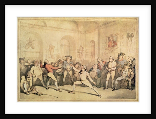 Angelo's Fencing Room, pub. 1787 by Thomas Rowlandson