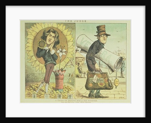 The Judge: a thing of beauty not a joy forever, caricature of Oscar Wilde, pub. in New York, 1883 by Anonymous