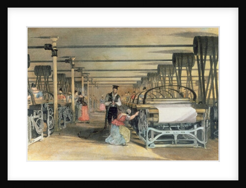 Power loom weaving, 1834 by Thomas Allom