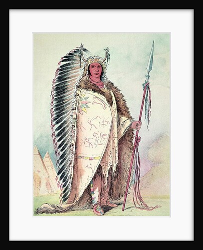 Sioux chief, 'The Black Rock' by George Catlin