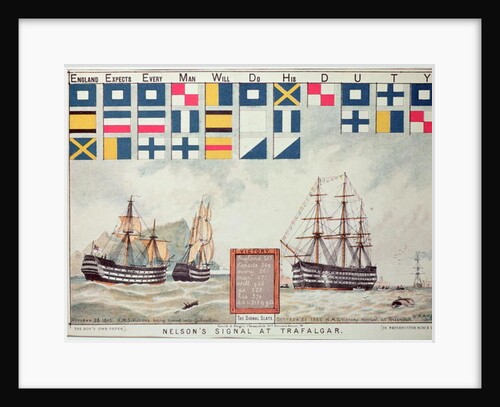 Nelson's signal at Trafalgar in 1805 by Walter William May