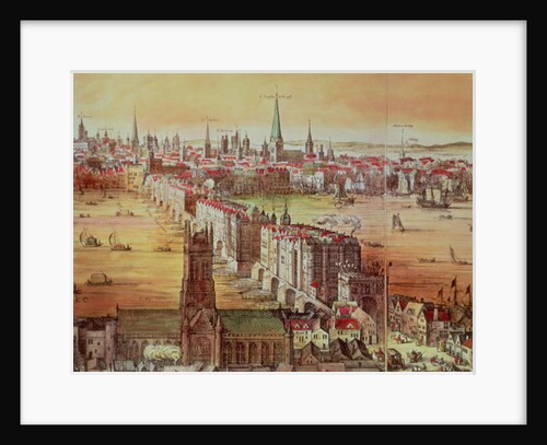 Old London Bridge by Nicolaes Jansz Visscher