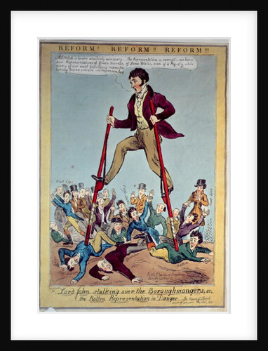 Lord John Stalking over the Boroughmongers, or The Rotten Representation in Danger, pub. by J. Fairburn, 1831 by Sharpshooter