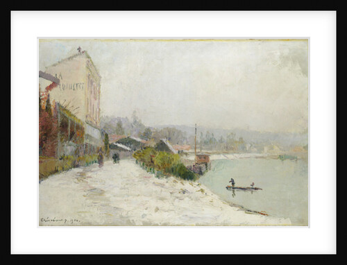 Le Seine au Bas-Meudon, Temps de neige, 1900 by Albert-Charles Lebourg