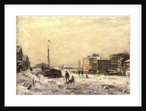 Frozen Canal at La Villette by Stanislas Victor Edouard Lepine