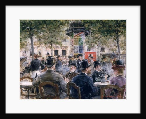 Cafe Scene in Paris, 1884 by Louis Anet Sabatier