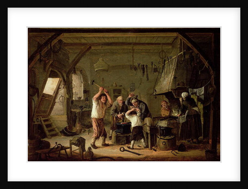 Interior of a Blacksmith by Cornelis Beelt