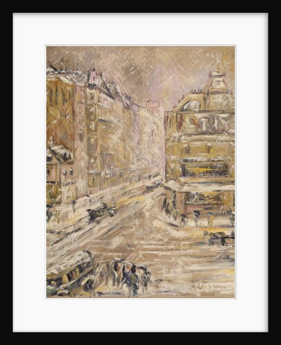 Rue de Clignancourt Under Snow, 1924 by Gustave Loiseau