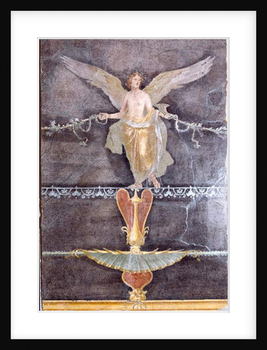 Wall fragment with winged Female on Black Ground, c. 70 by Roman