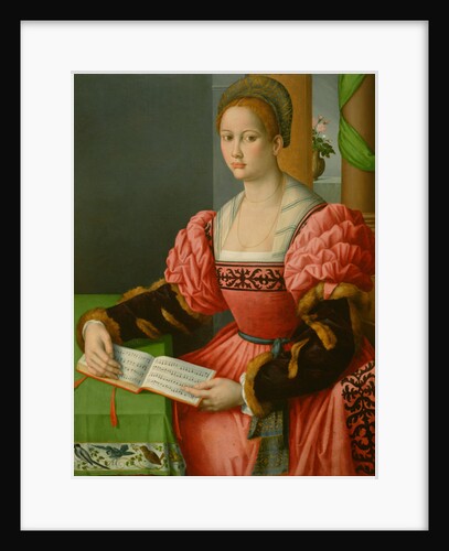 Portrait of a Woman with a Book of Music, c.1540-45 by Francesco Ubertini Il Bacchiacca