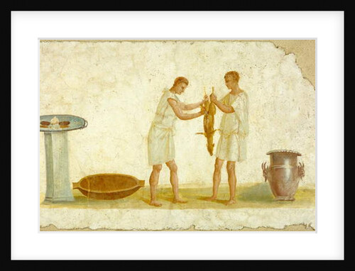 Fragment of a Fresco Panel with a Meal Preparation, c.100-150 by Roman