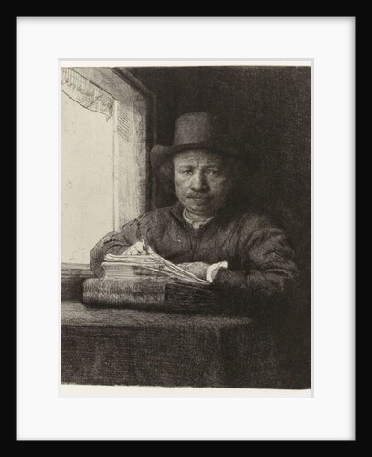 Self-portrait etching at a window, 1648 by Rembrandt Harmensz. van Rijn
